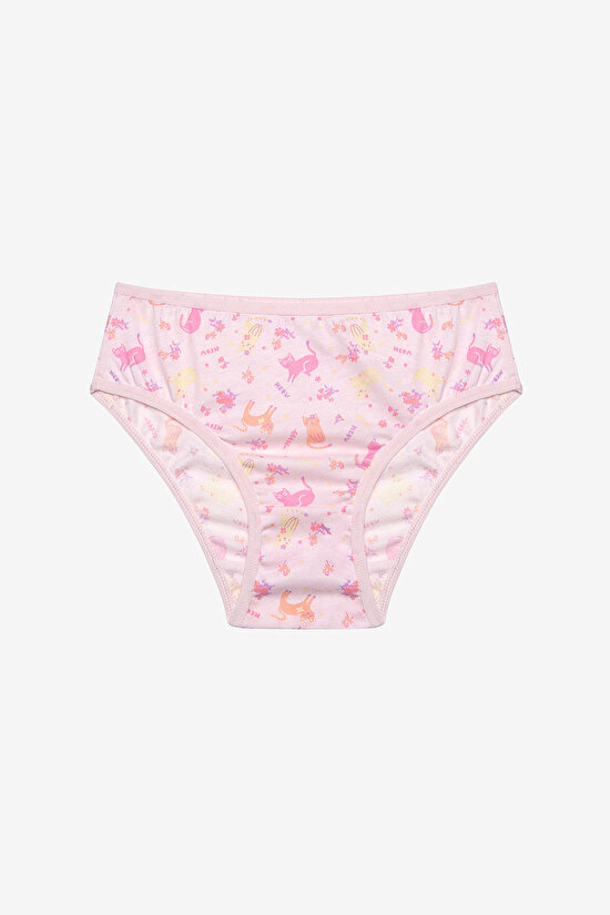 Kız Çocuk Cute Meow 3lü Çok Renkli Slip Külot - 3