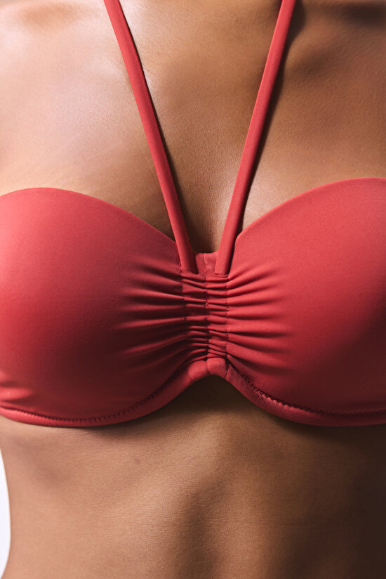 Tarçın Rengi Pop Push Up Balenli Bikini Üstü - 3