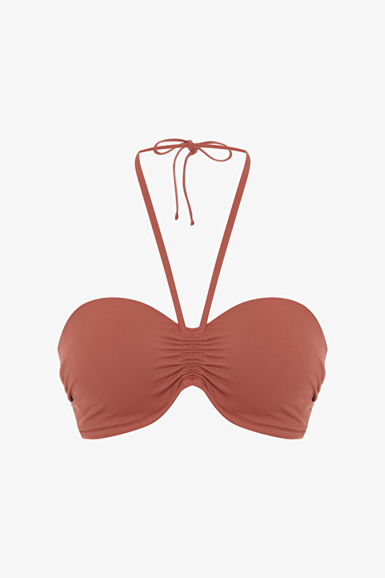 Tarçın Rengi Pop Push Up Balenli Bikini Üstü - 5