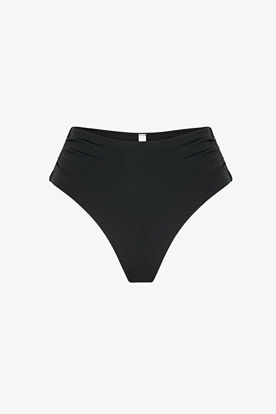 Siyah High Büzgülü Bikini Altı - 5