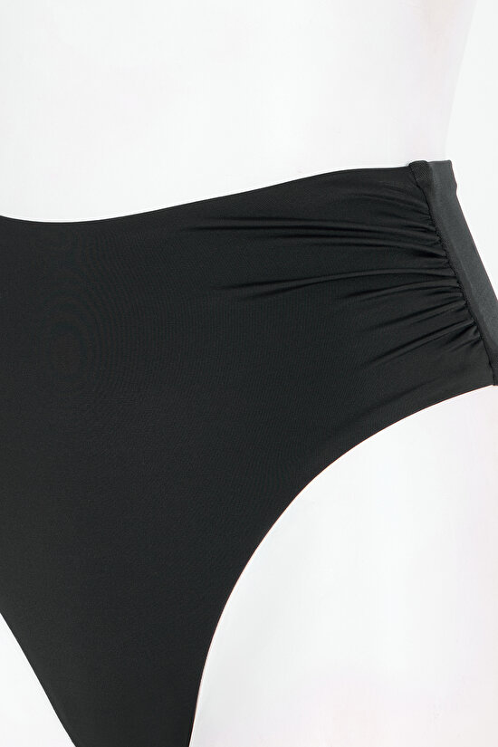 Siyah High Büzgülü Bikini Altı - 7
