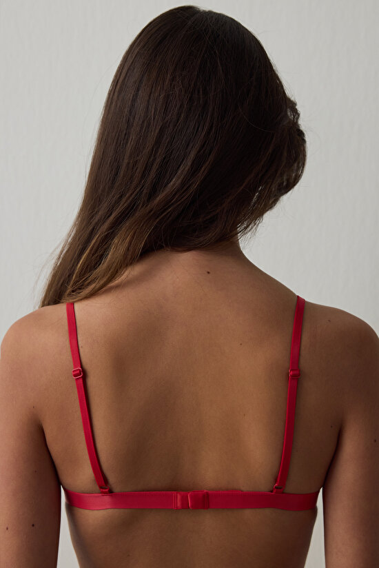 Kırmızı Triangle Lace Sütyen - 5