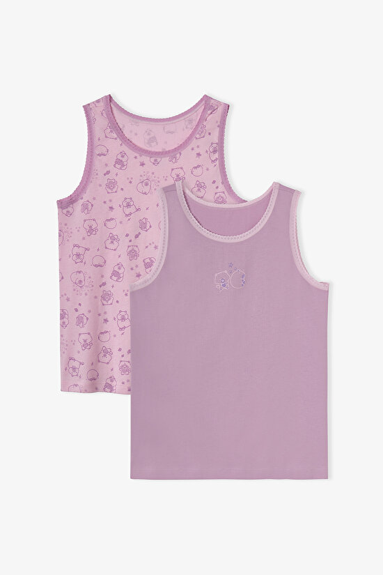 Girls' Cute Party Animal Patterned 2-Pack Vest - 1