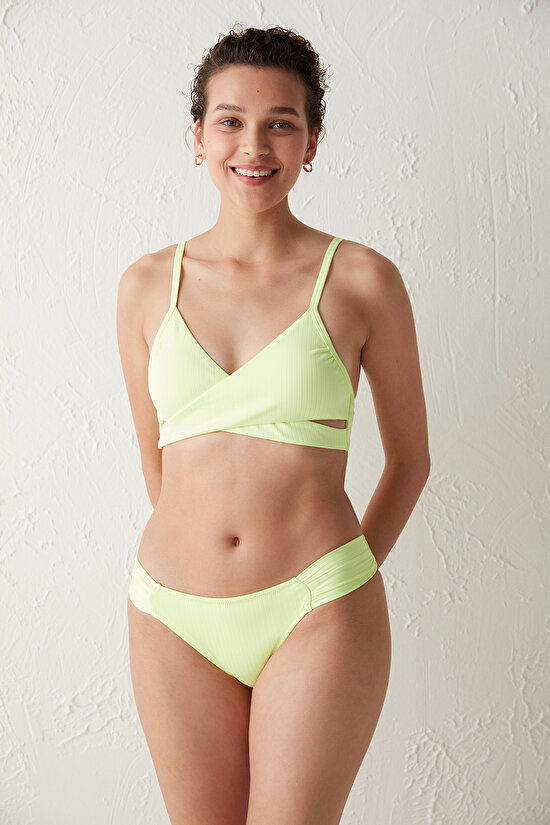 Neon Yeşil Lively Wrappy Bikini Üstü - 3