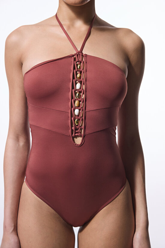 Astrid Macrame Light Brown Suit Astrid Macrame Light Brown Suit - 3