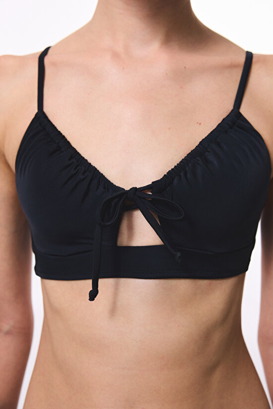 Front Opening Black Bikini Top Front Opening Black Bikini Top - 3