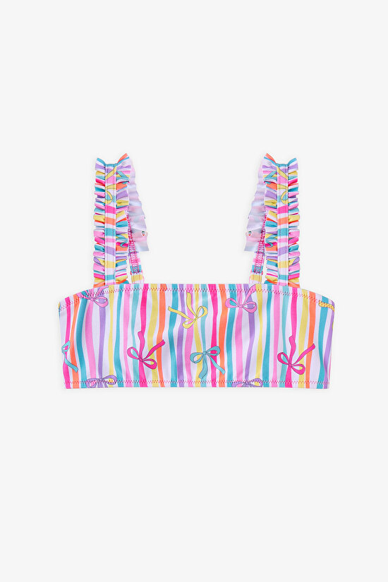 Multicolor Girls Ribbon Bandeau Bikini Set - 3
