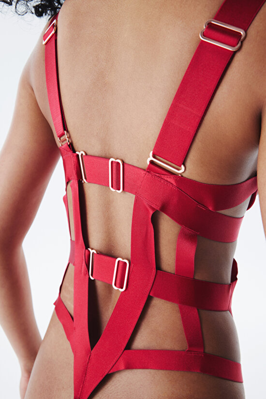 Storm Kırmızı Bodysuit - Privee Koleksiyonu - 6