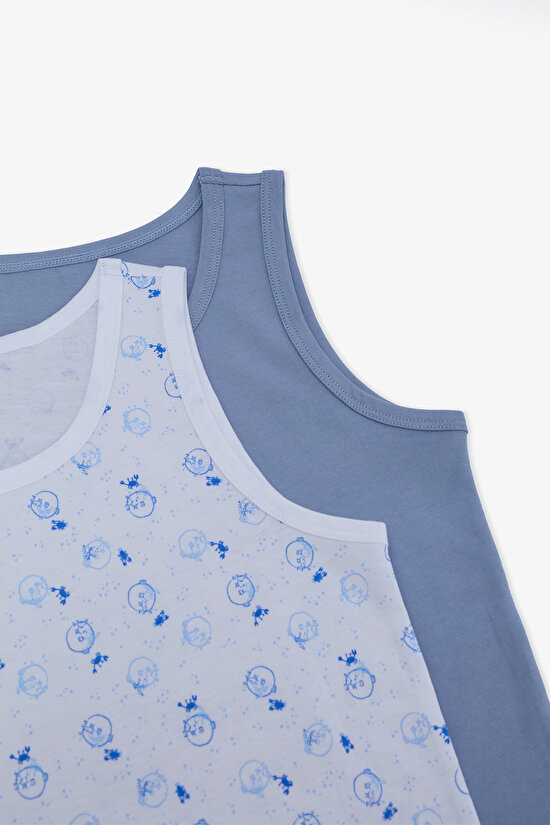 Erkek Çocuk Pufferfish Balık Baskılı Pamuklu 2'li Atlet Erkek Çocuk Pufferfish Balık Baskılı Pamuklu 2'li Atlet - 4