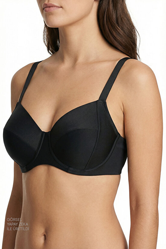 Siyah Plus Balen Bikini Üstü - 4