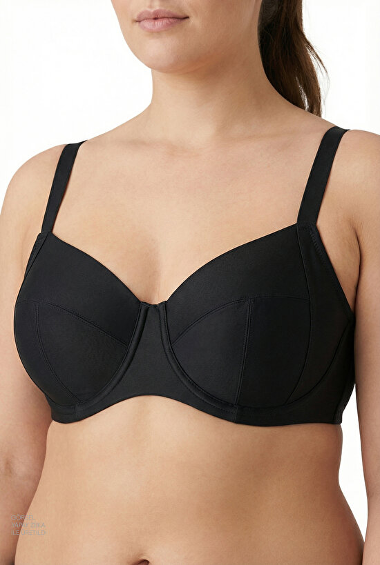 Siyah Plus Balen Bikini Üstü - 5