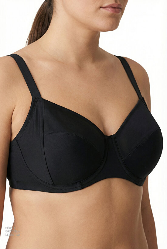 Siyah Plus Balen Bikini Üstü - 7