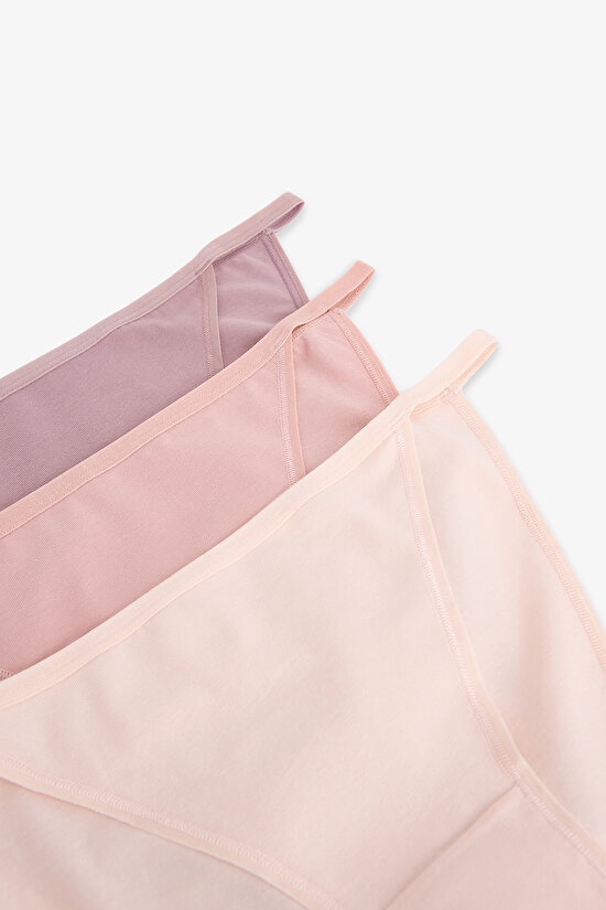 Renkli Deep Clay 3'lü Strappy Slip Külot - 5