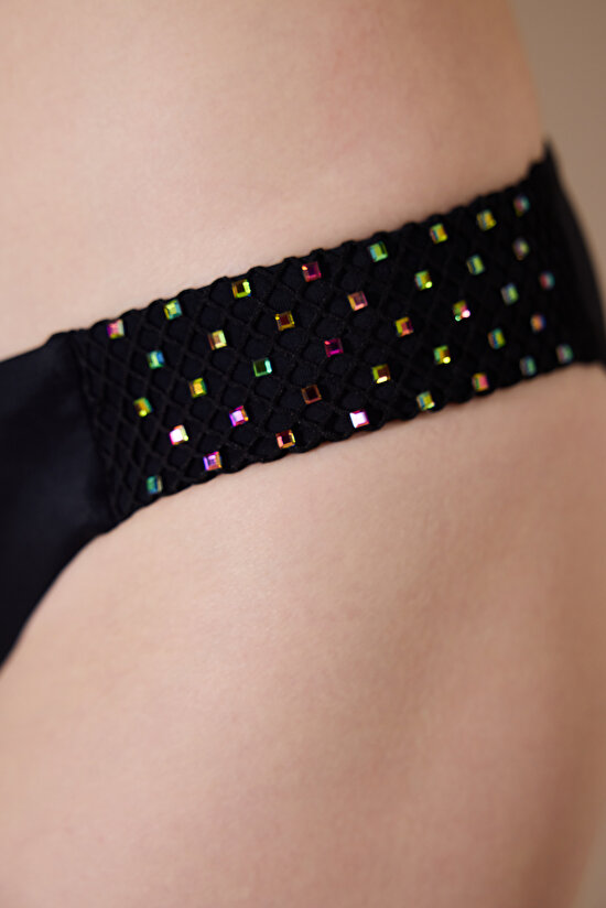 Cara Side Stony Black Bikini Top - Gamze Erçel Collection - 3