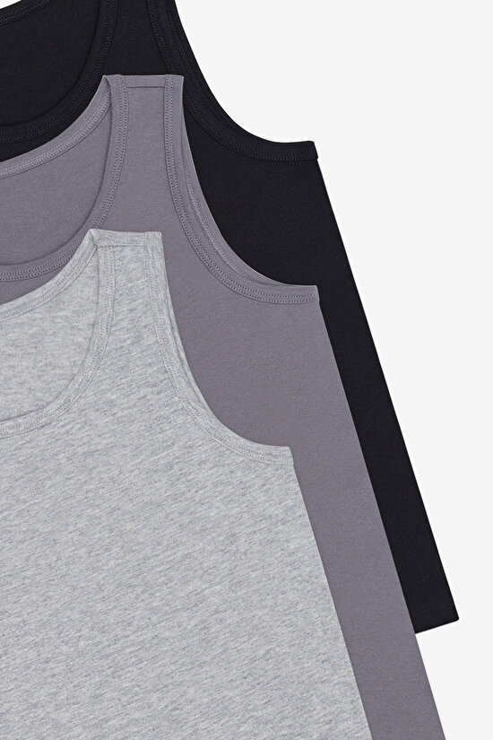 Boys Black Solid 3in1 Multi Colour Vest - 5