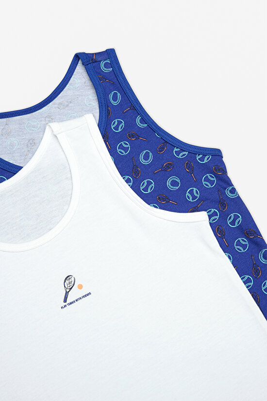 Erkek Çocuk Tennis Of Dogs Pamuklu 2li Çok Renkli Atlet - 4