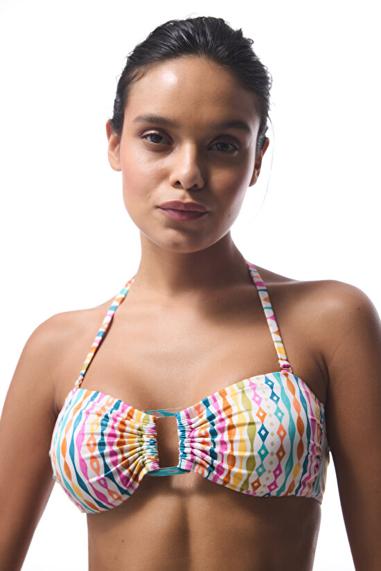 Çizgili Mae Straplez Bikini Üstü - 2