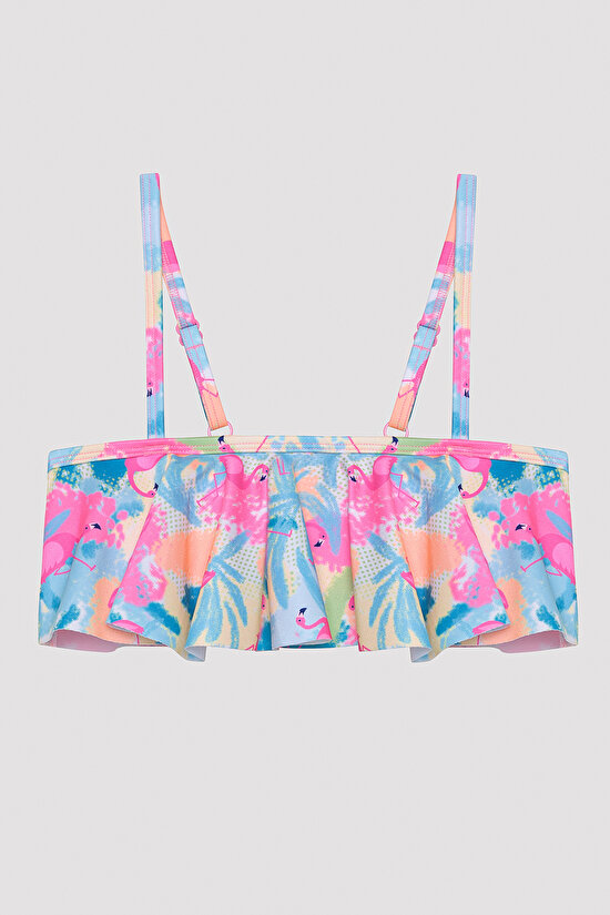 Girl Flamingo Beach Bandeau Bikini Set - 2