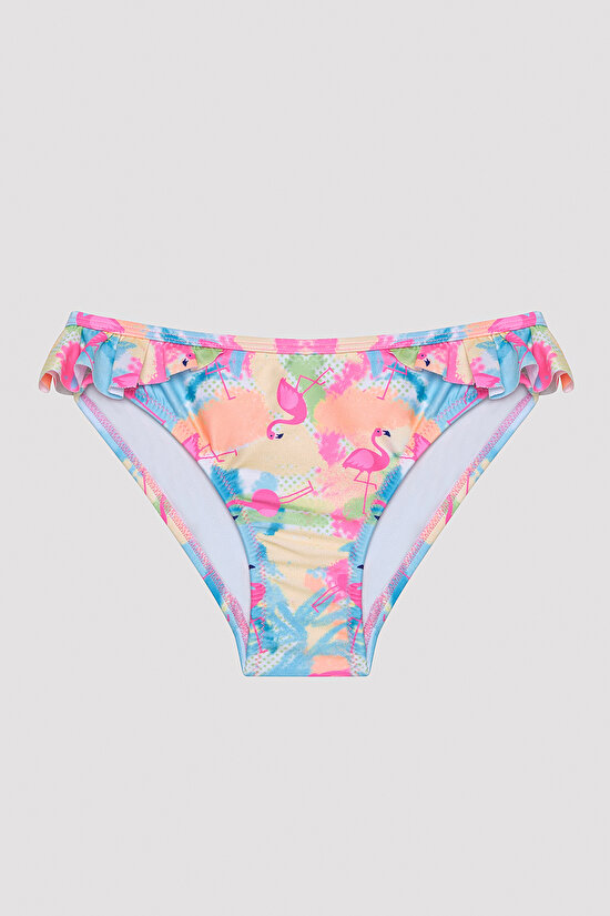 Kız Çocuk Flamingo Beach Bandeau Çok Renkli Bikini Takımı - 3