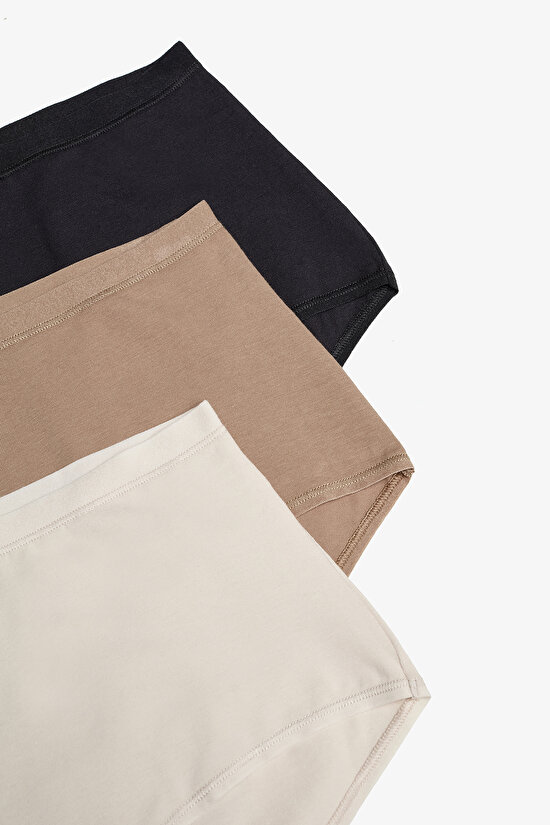 Skin Tones 3lü Highwaist Çok Renkli Slip Külot - 5