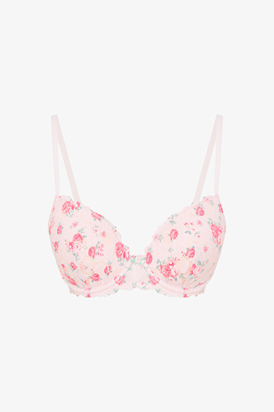 Laluce Lace Dantel Açık Pembe Sütyen - 6