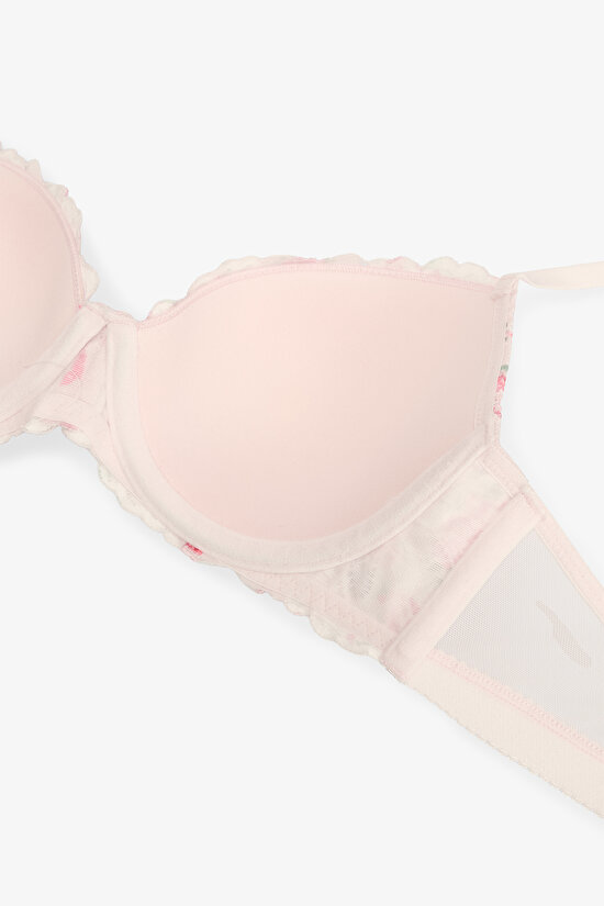Laluce Lace Dantel Açık Pembe Sütyen - 7