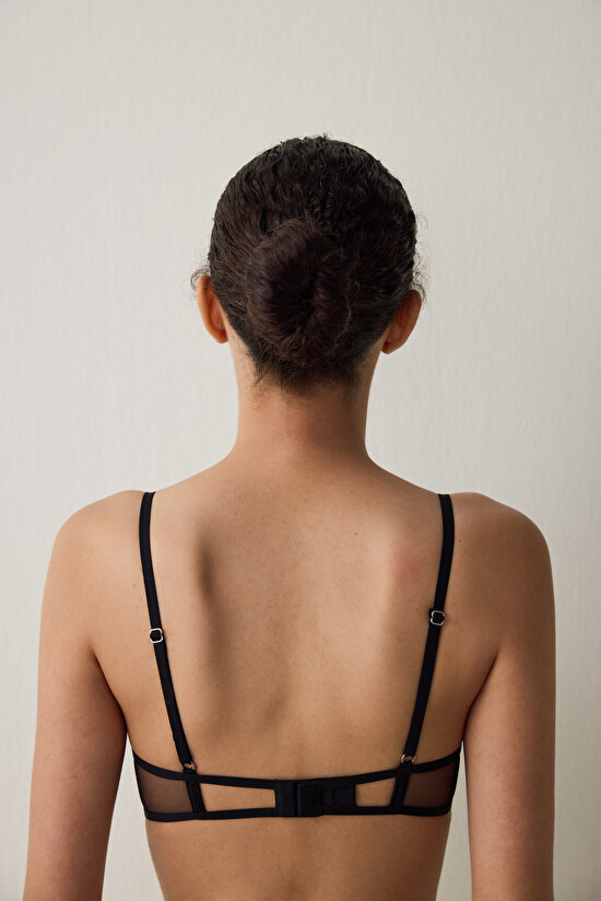 Black Underwire Non-Padded Bra - 5