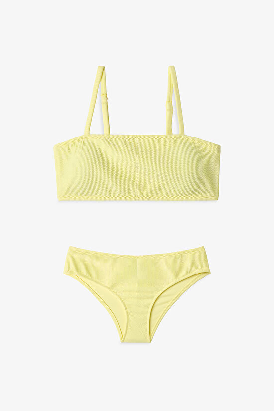 Sarı Genç Kız Arya Bandeau Bikini Takımı - 1