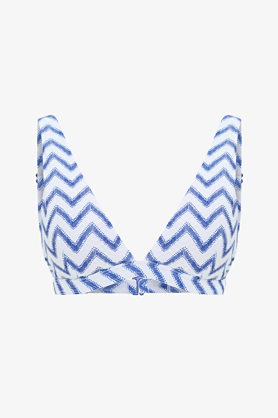 Multi Color Biana Navy Deep V Bikini Top Multi Color Biana Navy Deep V Bikini Top - 5