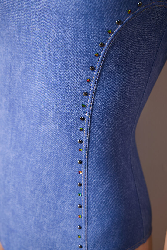 Jade Sport Zımbalı ve Taşlı Çok Renkli Mayo - Gamze Erçel Koleksiyonu - 6