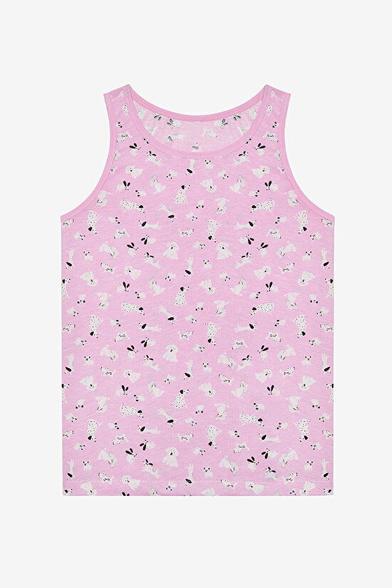 Kız Çocuk Dog Family Pamuklu 2li Çok Renkli Atlet - 3