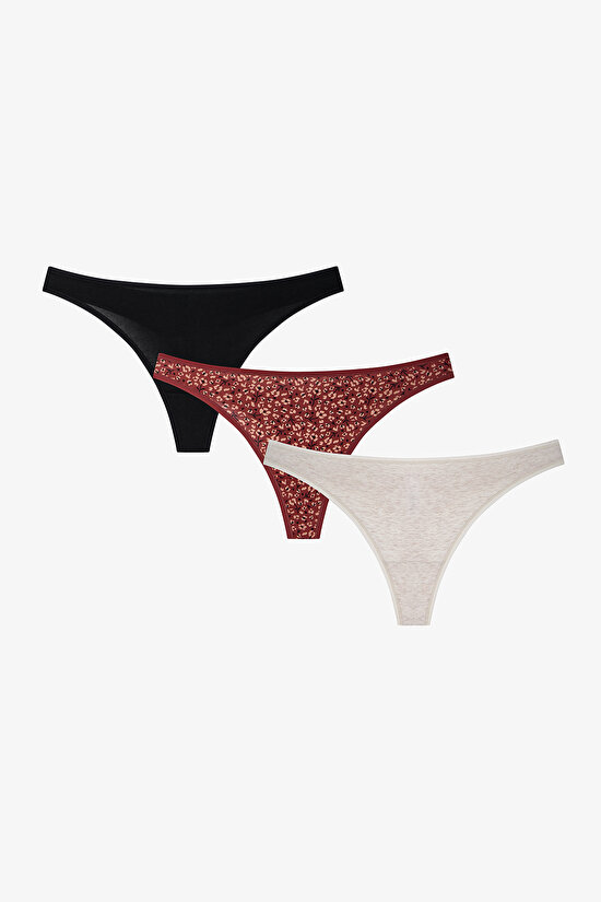 Colorful Ditsy Leo 3 in1 Thong - 1