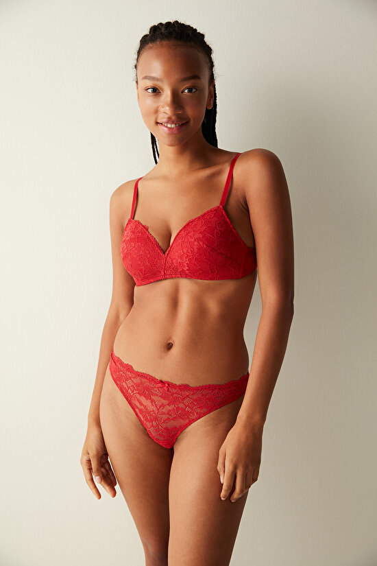 Cosy Lace Red Bra - 1