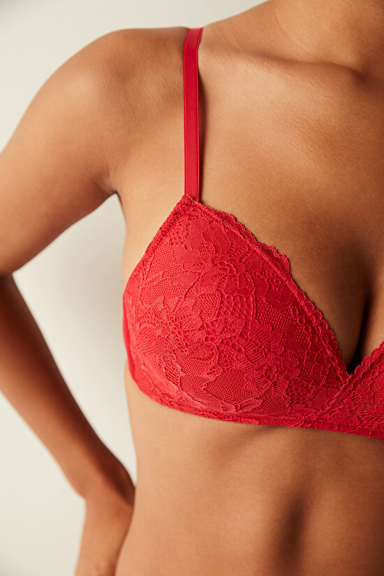 Cosy Lace Red Bra - 3