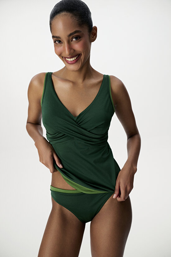 Dark Green Lola Slip Bikini Bottom - 3