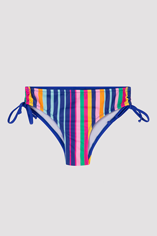 Girls Colorful Stripe Triangle Bikini Set - 3