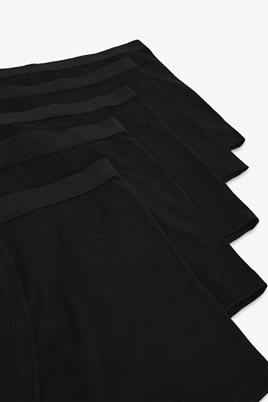 Erkek Pamuklu Basic Black 5li Boxer - 3