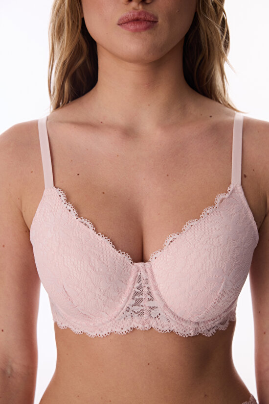 Açık Pembe Marvel Lace Dantel Sütyen - 3
