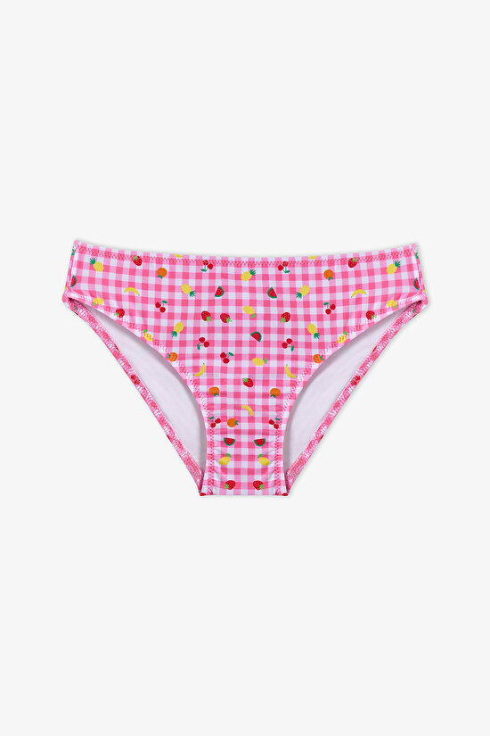 Pembe Kız Çocuk Picnic Üçgen Bikini Takımı - 3