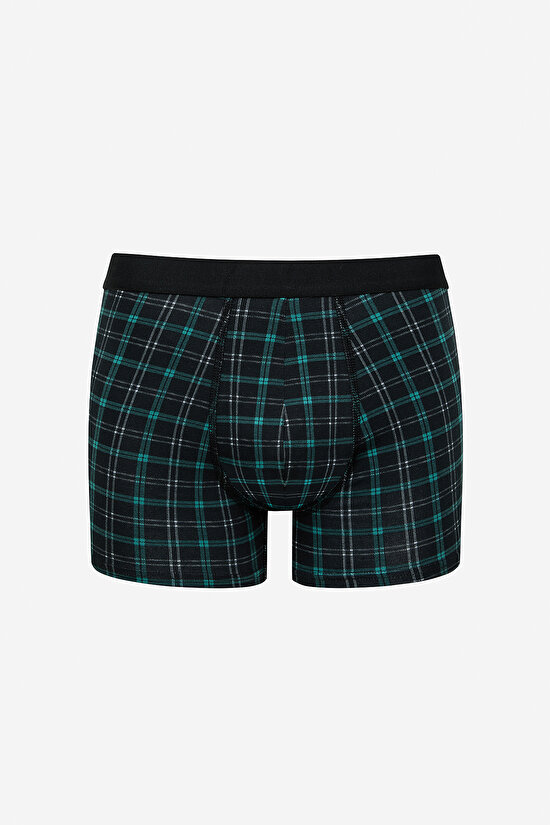 Erkek Tartan 3lü Siyah Boxer - 4