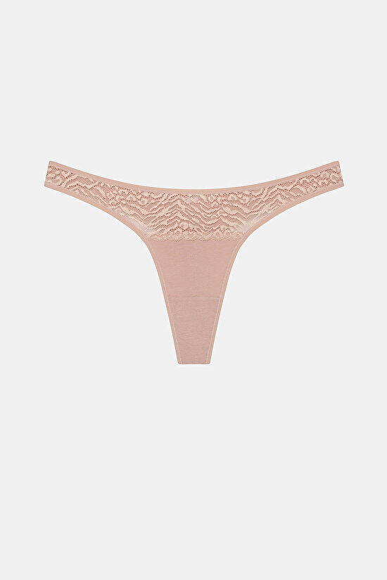 Leaf Tones Lacy Detailed Cotton 3in1 Tanga - 3