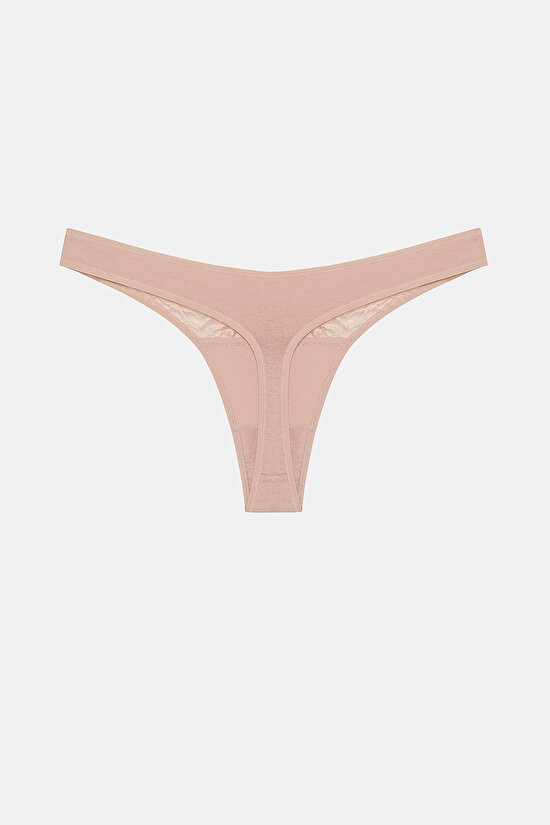 Leaf Tones Lacy Detailed Cotton 3in1 Tanga - 4