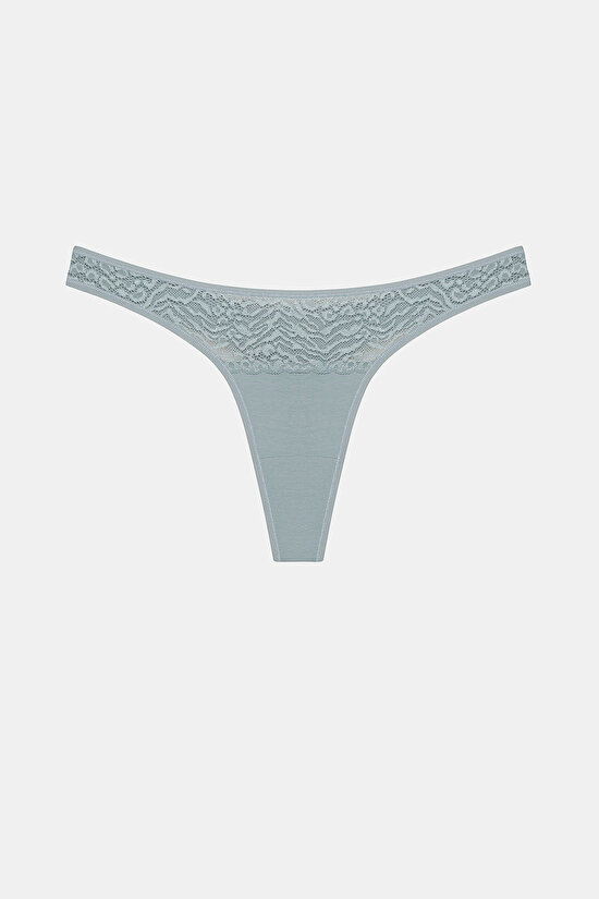 Leaf Tones Lacy Detailed Cotton 3in1 Tanga - 7