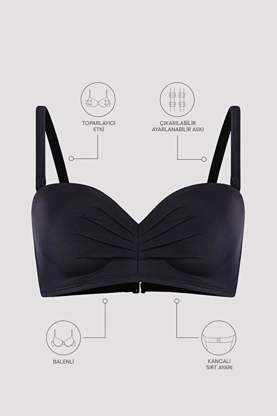 Lotus Black Bikini Top - 5