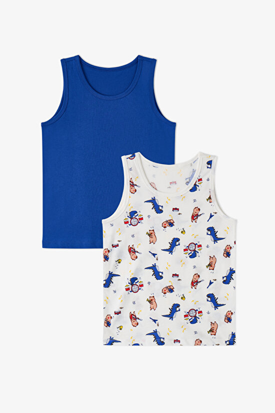 Boys' Music Lovers Animal Patterned 2-Pack Vest - 1