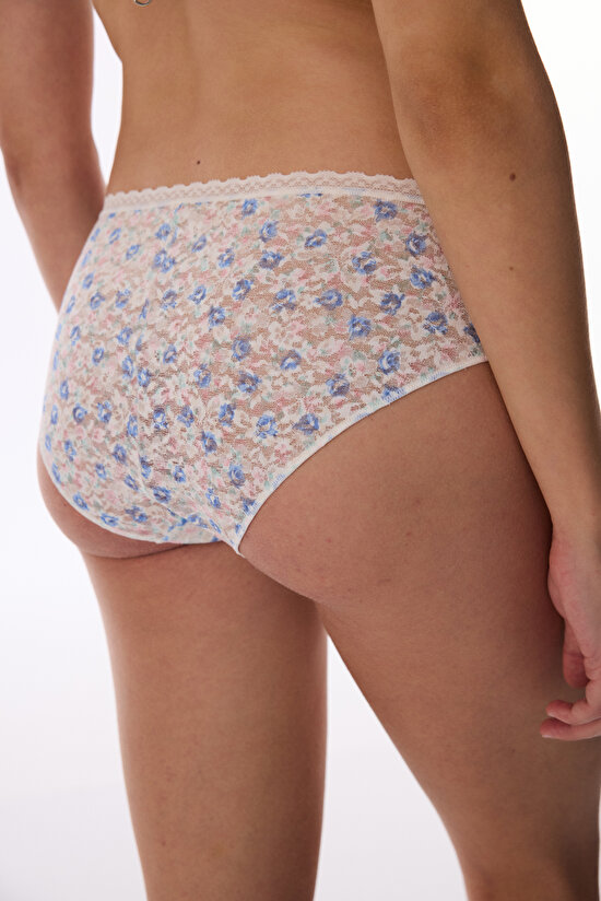 Kırık Beyaz Easy Lace Dantel Hipster Külot - 2