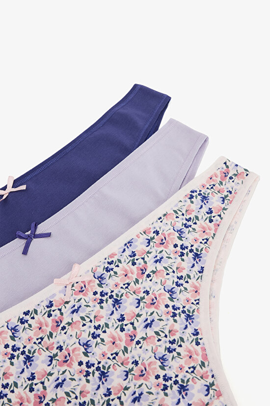 Renkli Lilac Princess 3'lü Brazilian Külot - 3