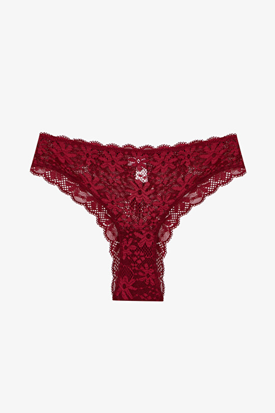 Bordo Dantelli Slip Külot - 1