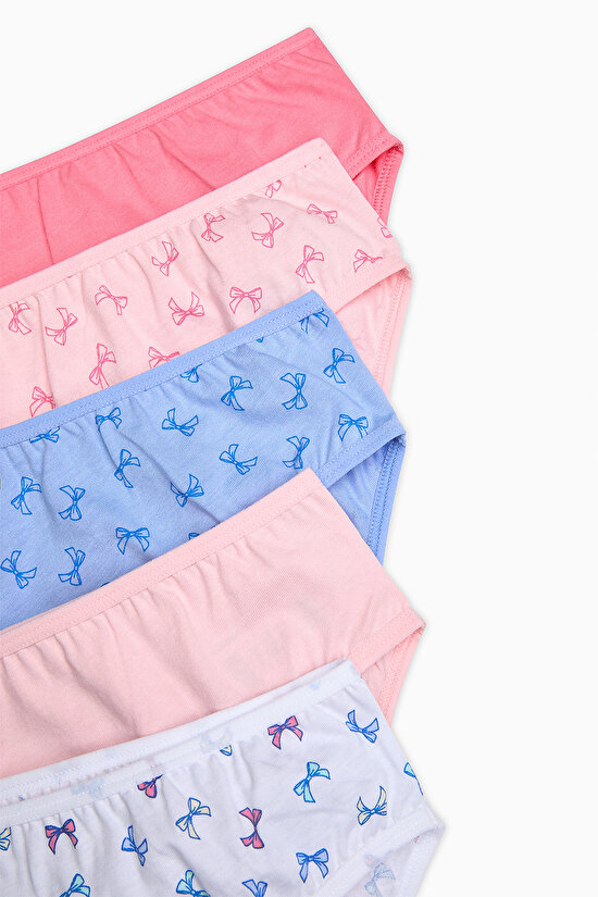 Girls Colorful Bows 5in1 Multi Colour Slip Girls Colorful Bows 5in1 Multi Colour Slip - 7