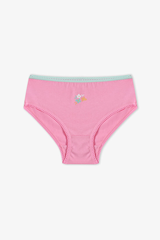 Pembe Kız Çocuk Popflower Pamuklu 5'li Slip Külot - 3